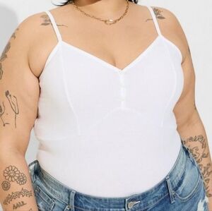 Torrid Fitted Super Soft Ribbed V-Neck Henley Cami